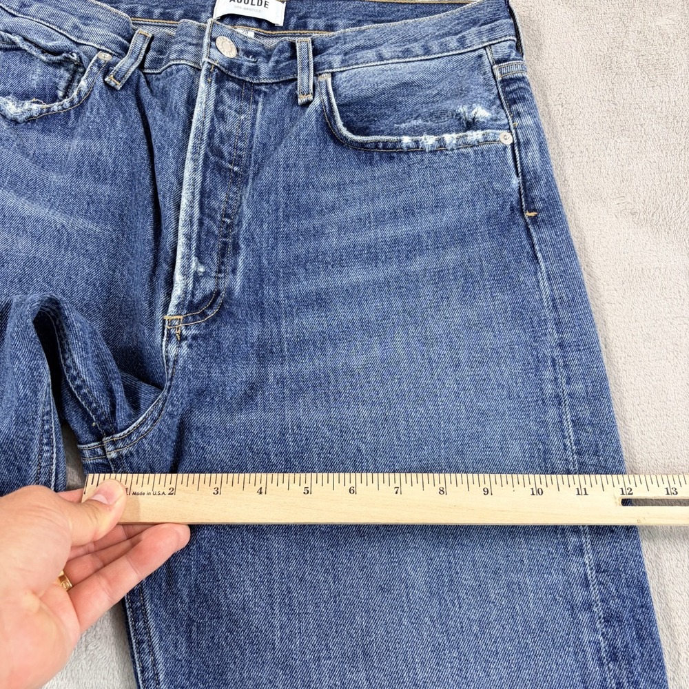 AGOLDE 90s Pinch Waist High Rise Straight Leg Jeans in Blue Wash‎ Women 29 $228 - Picture 7 of 10